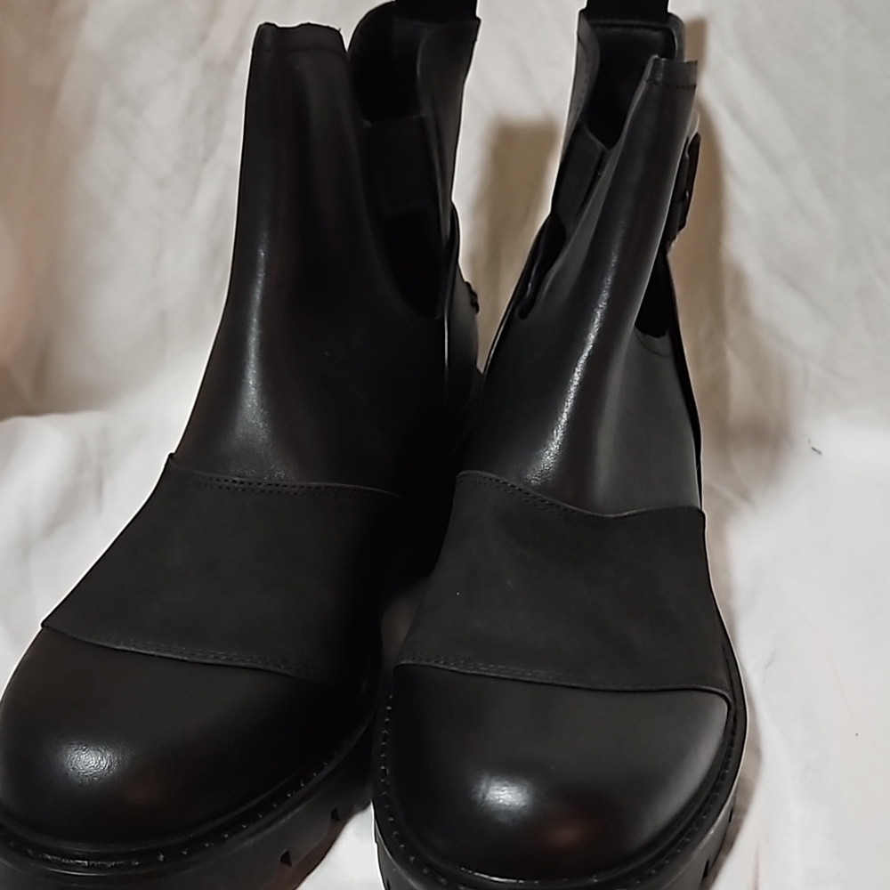 UGG Black Leather Ankle Boots